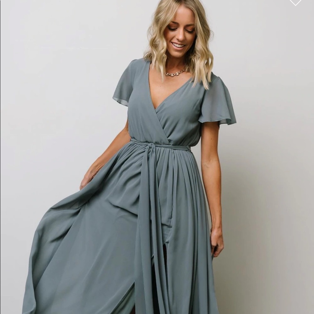 Baltic Born Kristina Maxi Dress in Dusty Blue